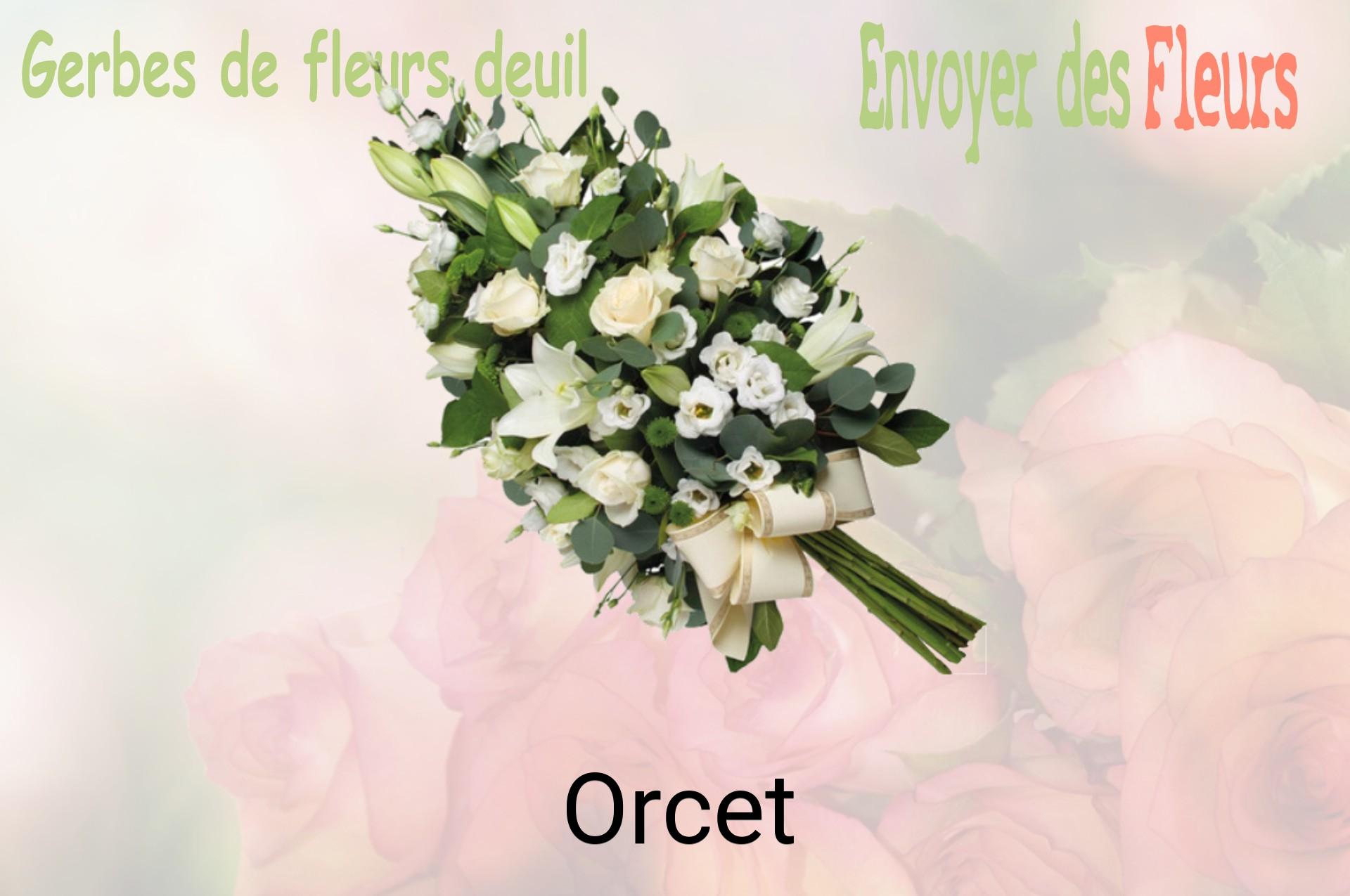 Gerbe de fleurs de deuil livrée à Orcet